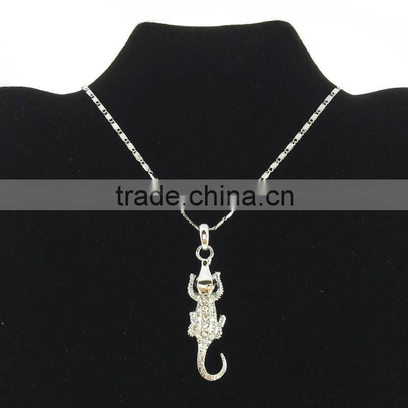 Silver Crystal Pave Butterfly Charms Necklace For Girls Wholesale