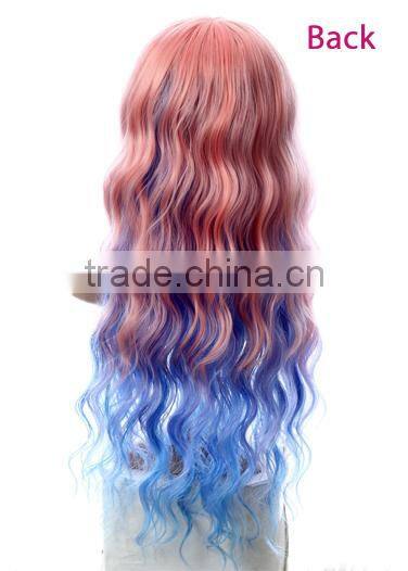 New design fashion red blond brown box braid wig synthetic sew in hair wig