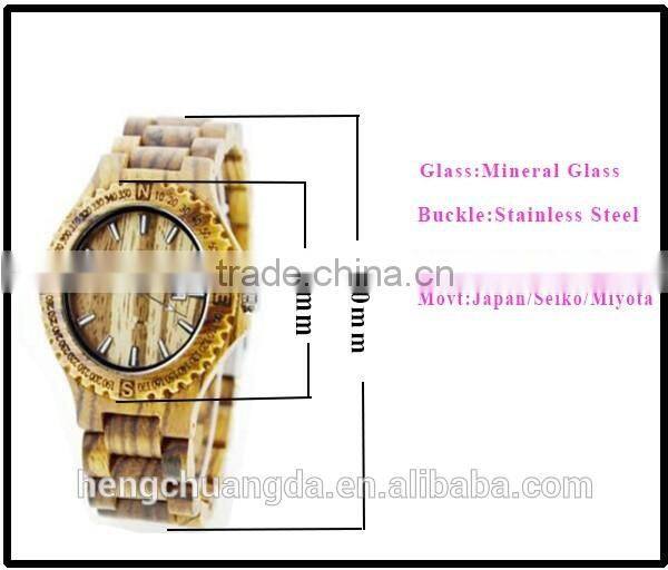 Eco-friendly Zebra wood watch with customer 's design logo