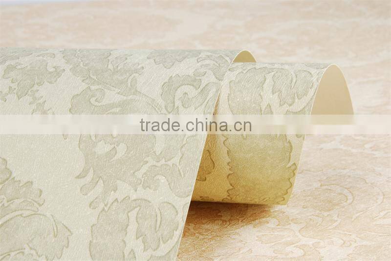 2015 new designer flower project vinyl wallpaper