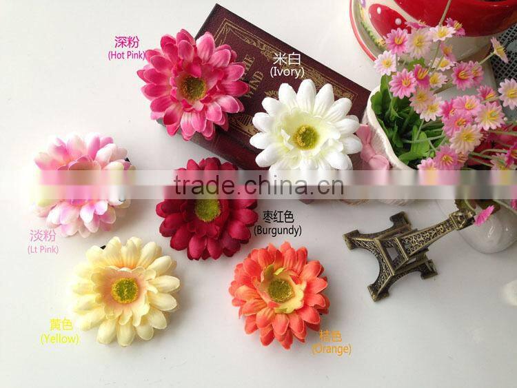 Hawaii Orange Artificial Gerbera Daisy Hair Flower Cute Chrysanthemum Flower