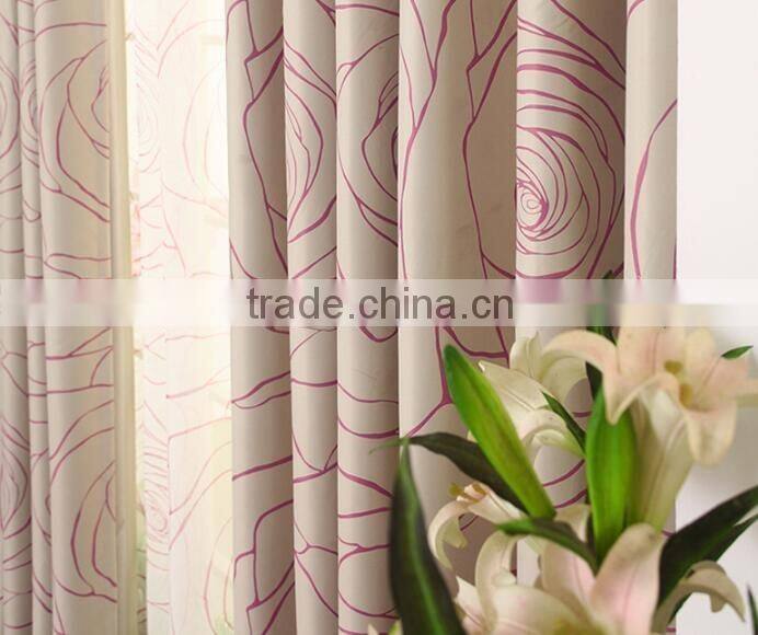 flower printed blackout curtain for living room