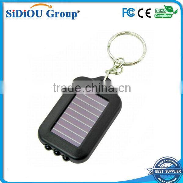 mini solar power rechargeable flashlight keychain