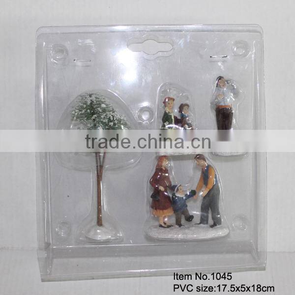 Christmas decoration figurines set of 4, polyresin figurines