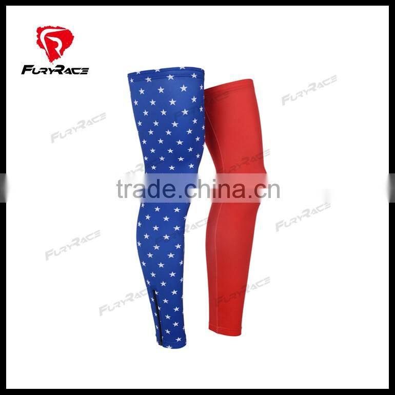 Sublimation Printing French Flag Sunscreen Custom Made Cycling Leg Warmer