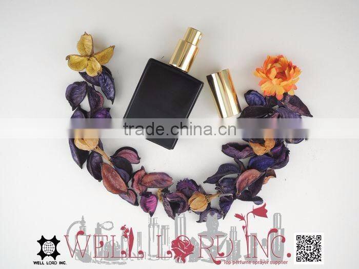 65ml simple type black glass bottle golden pump sprayer