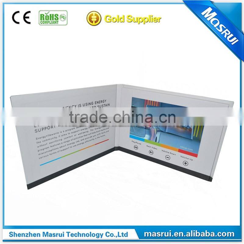 4.3Inch Multi - pages Video Booklet for Trade Show , 512M lcd video brochure card