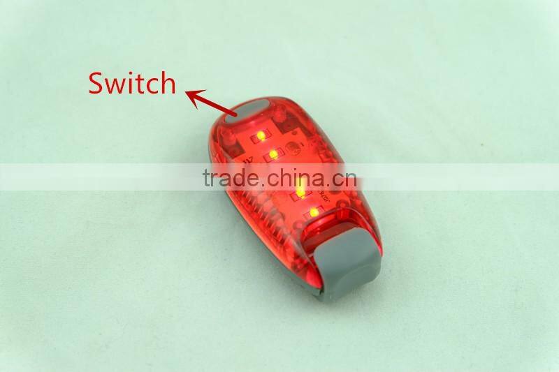 3pc or 5pc red flashing safety warning running light for runner
