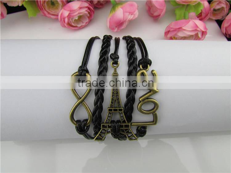 MYLOVE Fashion effiel tower handmade charm bracelet alloy design bracelet MLCN042