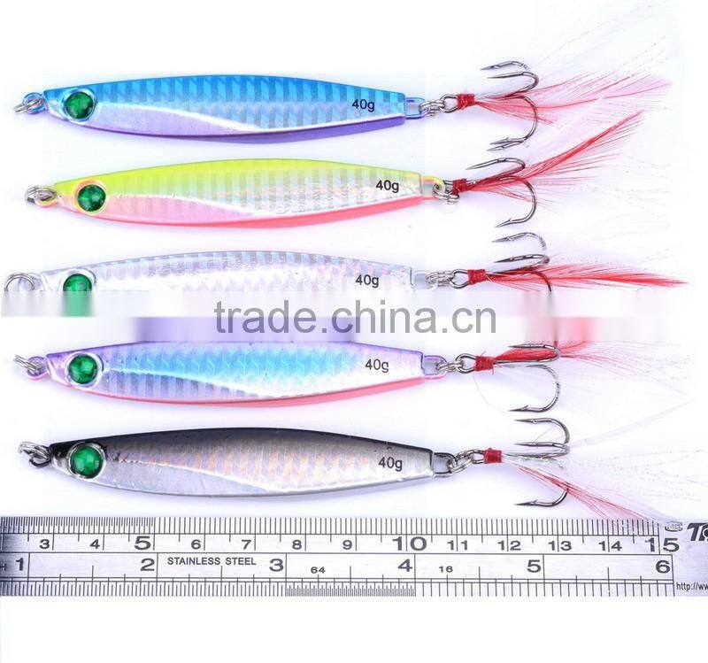 40g 8.7cm Laser Jigs Sea Fishing Lures Metal Bait Iron Lead Fishing Tackle