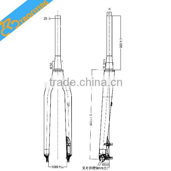 Hot selling yellow whiite blue red BXT carbon bicycle fork full carbon fork 29er,beautiful bicycle fork for DIY