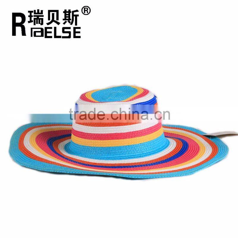 wholesale color mixing cheap hat beach lady hat paper straw hat