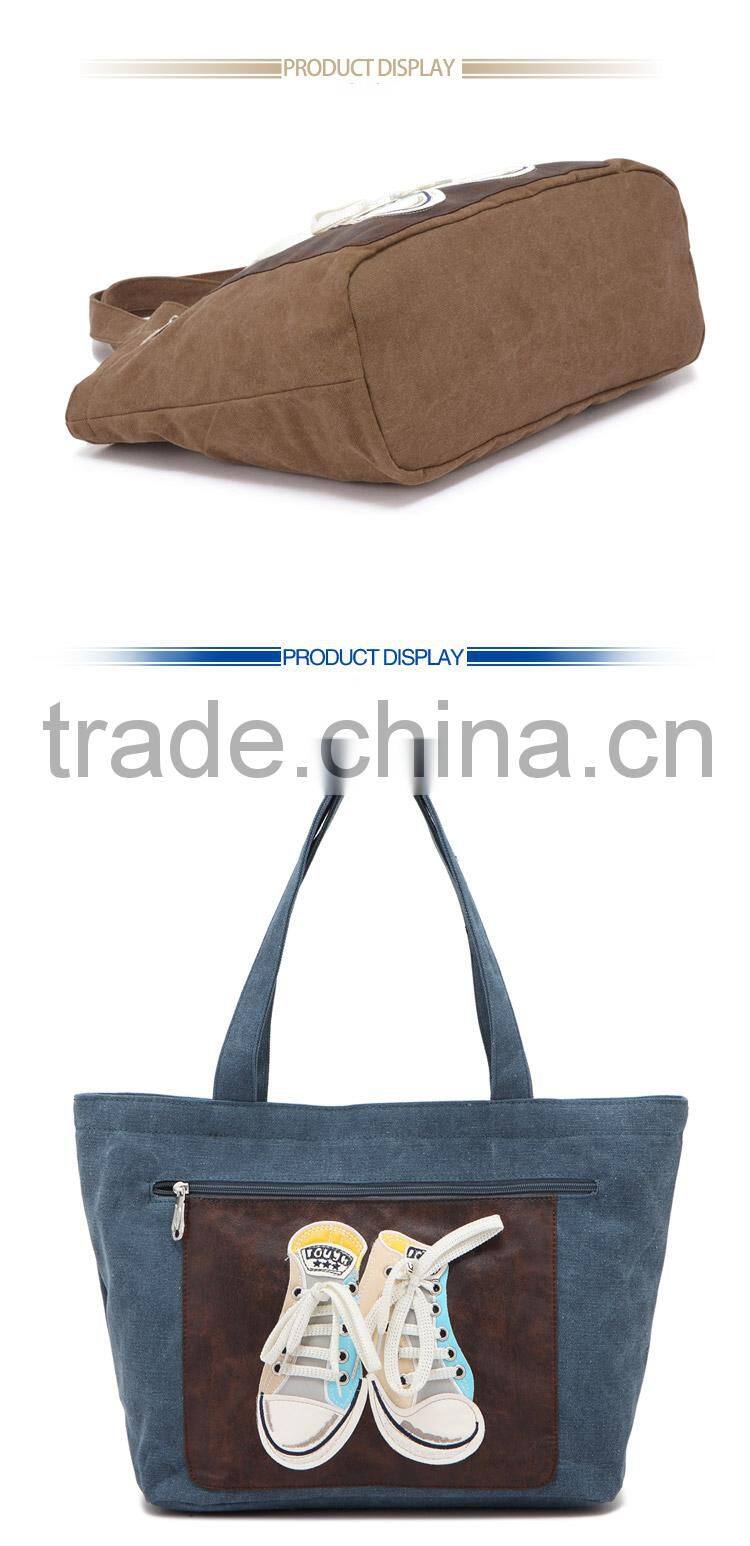 Vintage Canvas Bag Shoulder Bag For College Messenger Cross Body Bag Cotton Tote Bag