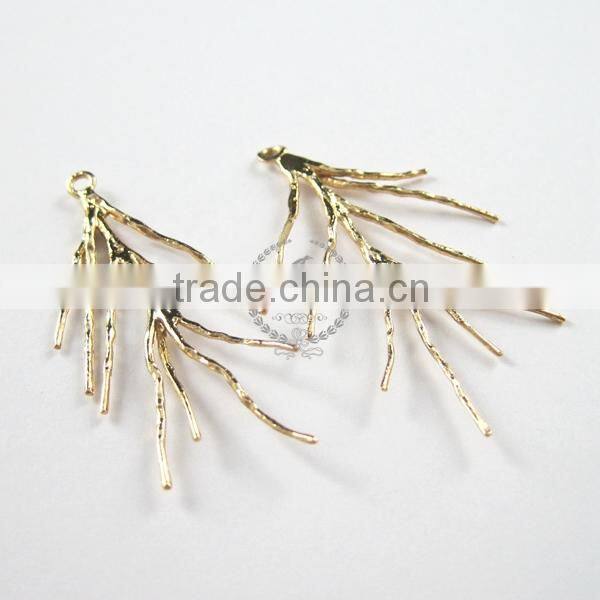 20x38mm 14K light gold coral branch DIY pendant charm jewelry findings supplies 1850210