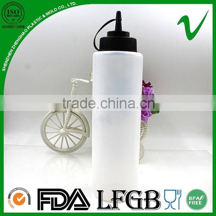 1liter LDPE empty plastic squeeze sauce bottle with dropper cap