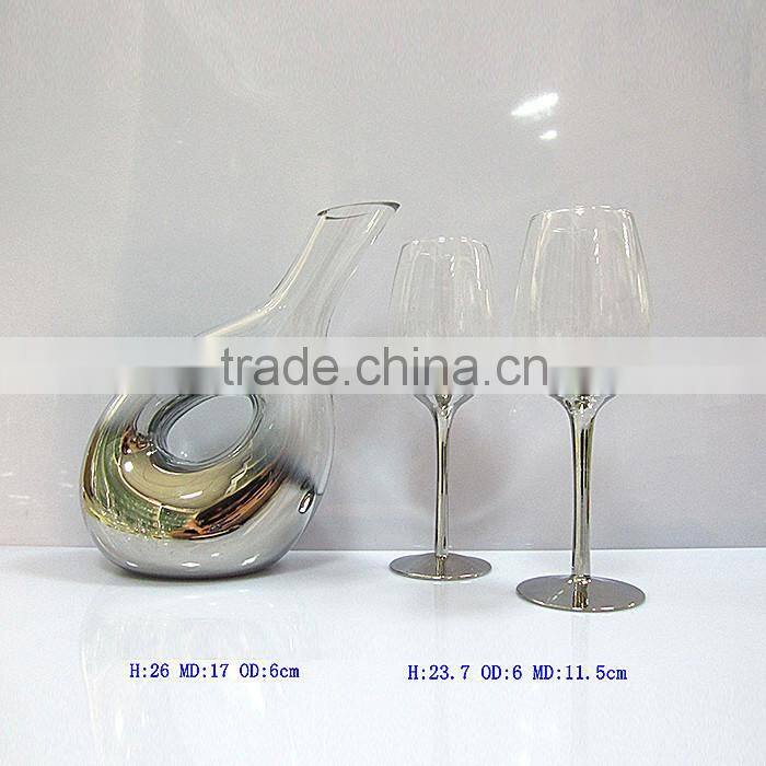 bulk glass decanter with hole, wine decanter set with glasses