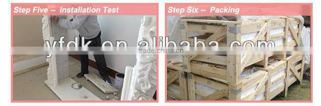 Beige Marble fireplace Surround freestanding white electric fireplace wall mounted YF-HT-S-BL011