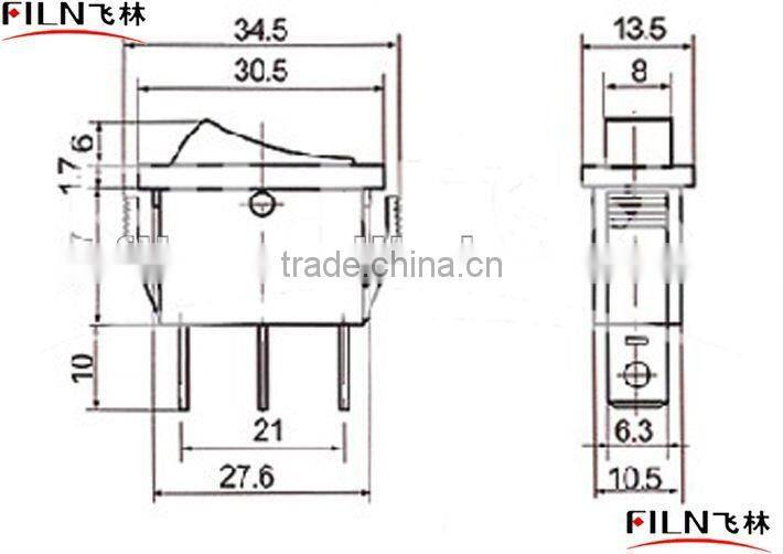 KCD3 Green and Red 12V 24V 220V double throw switch