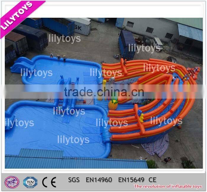 Standard design giant inflatable ground park, inflatable amusment park, water park equipment
