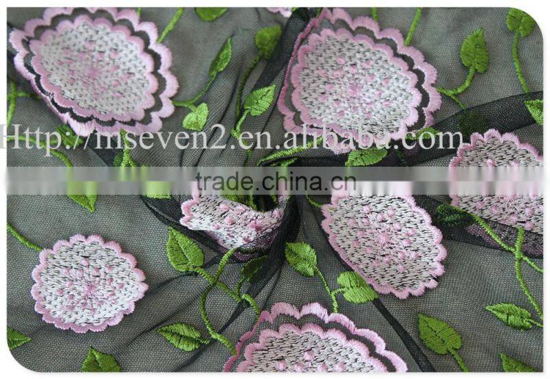 Allover Dress fashion colors embroidery cheap lace fabric multi-colors