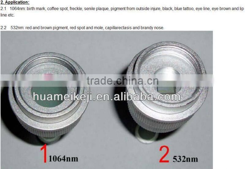 1064nm 532nm q switch nd yag laser tattoo removal