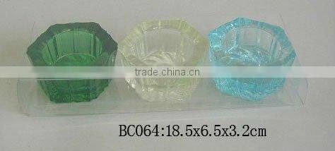 3pcs sprayed color glass candle holder