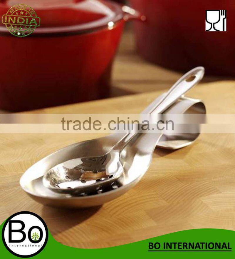 Modern brush metal spoon rest