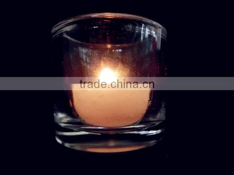 Cheap clear glass candle holder/straight round shaped candle wax jar