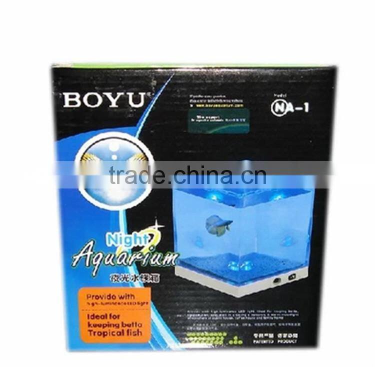 Night Aquarium Fish Tank with LED for Home Office Decoration