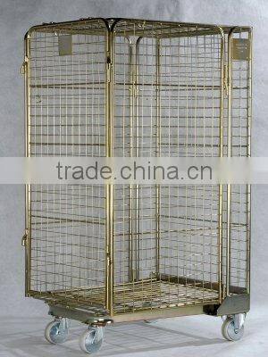 sided pannels wire roll trolley