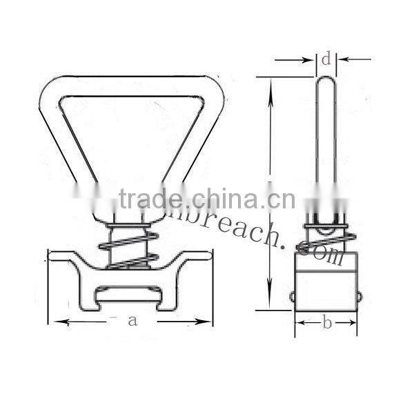 Logistic Track Single Stud Fitting with Triangular Ring