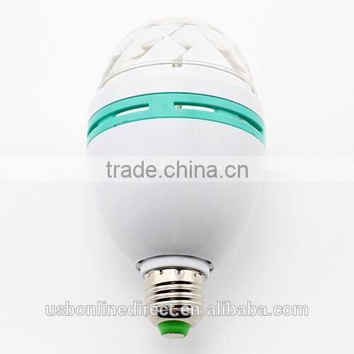 Fashionable 3W E27 RGB led crystal magic ball light Led Rotating Lamp