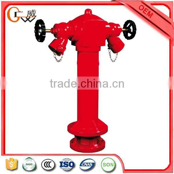 2 way 4 inch BS standard pillar fire hydrant with valves