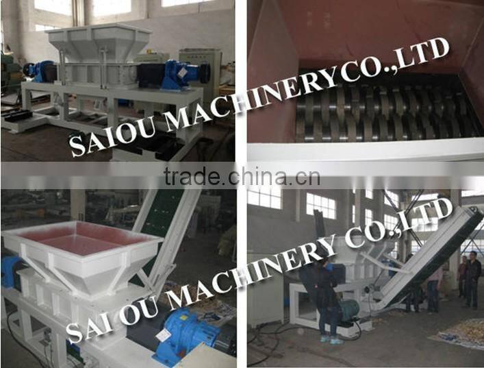 waste recycling plastic twin shaft shredder