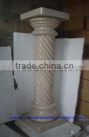 A GRADE VERONA BEIGE MARBLE PEDESTALS