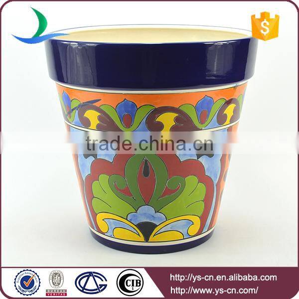 YSfp0007 Set of 3 round shape ceramic flower pot for balcony