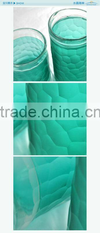 tall cylinder International Green jade home decor modern big glass vase