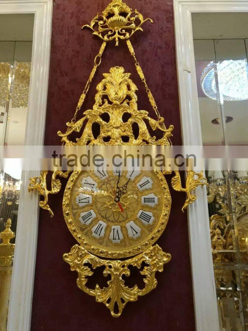 Excellent Silver Plated Copper Wall Clock, Decorative Wall Hanging Pendulum Clock