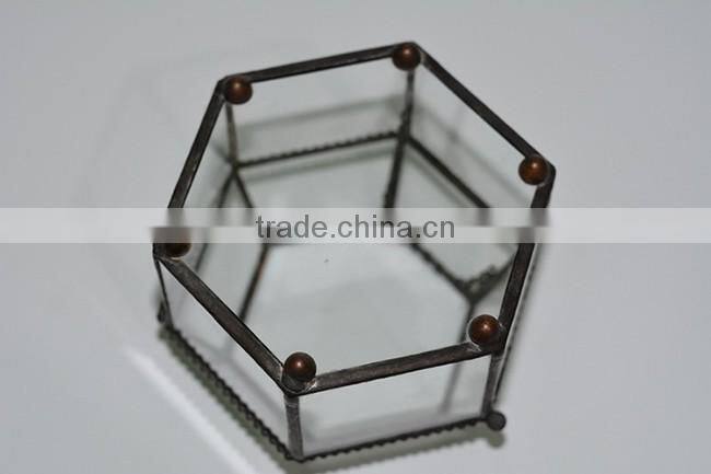 Indoor decoration clear glass plant terrarium hanging terrarium geometric