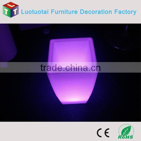 Rechargeable PE plastic illuminated light planter LED RGB flower pot