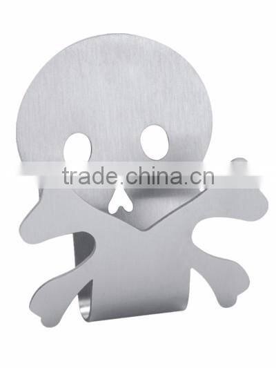 Skull Shape 3M Adhesive Stainless Steel Stick Hook