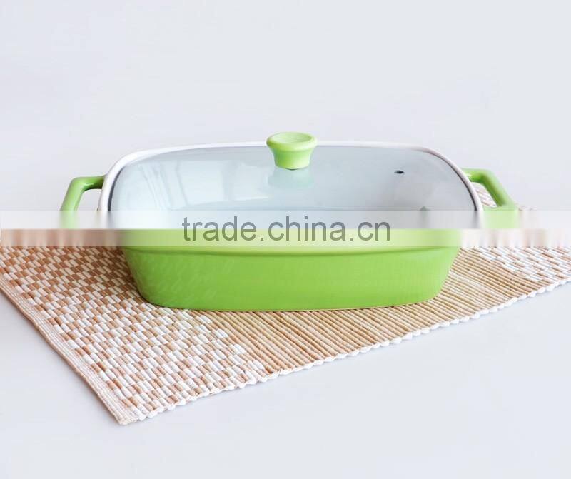 ceramic glaze bakerware with lid, Rectangle Oval Square Round Roaster