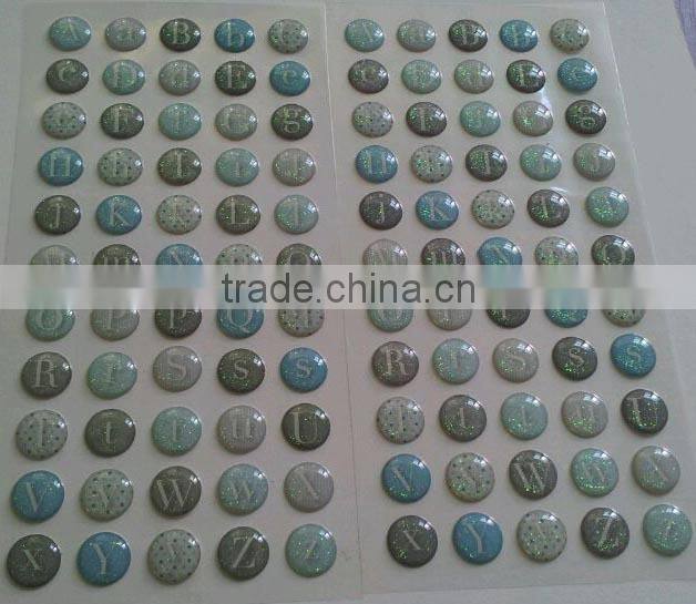 custom made domed labels doming sticker chrome Epoxy 3D die cut domed sticker