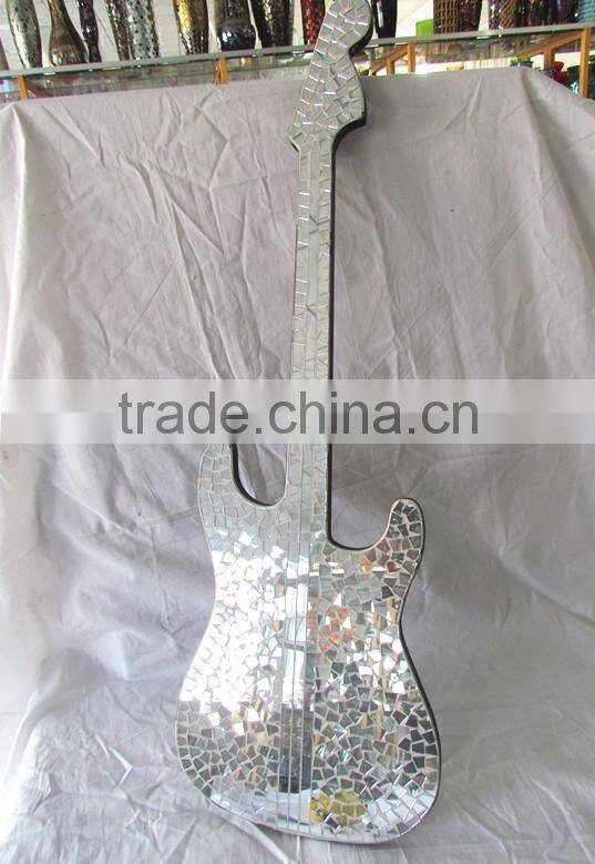 China Silver Guitar Mirrored Glass Mosaic Art Mosaic