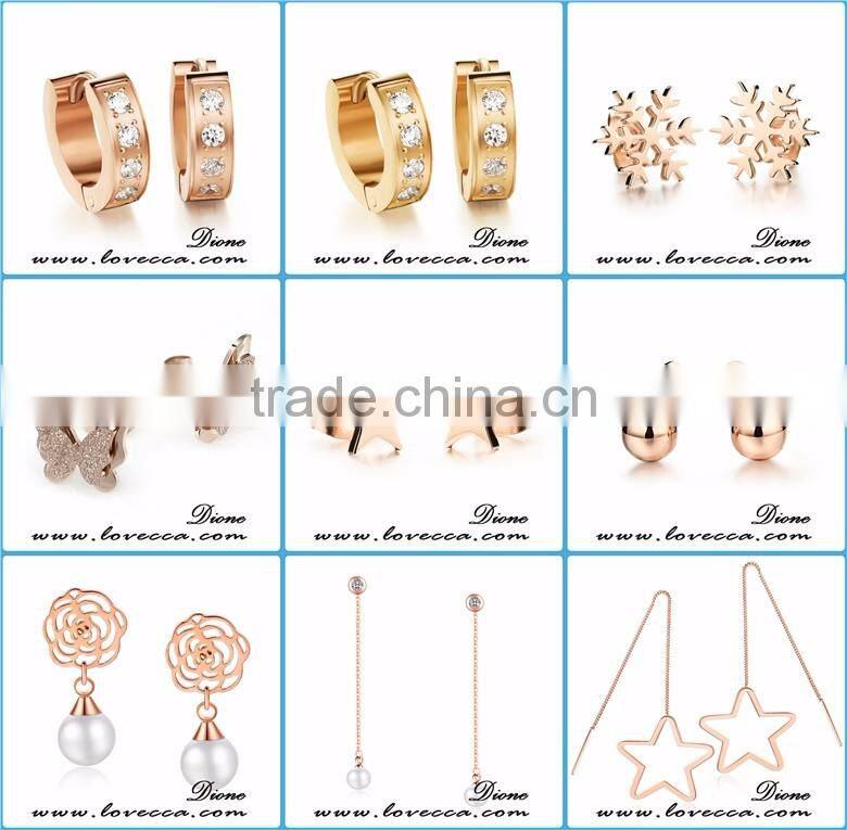Simple Rose Gold Earring Designs for Women Tiny Long Chain Earrings Stainless Steel Earring