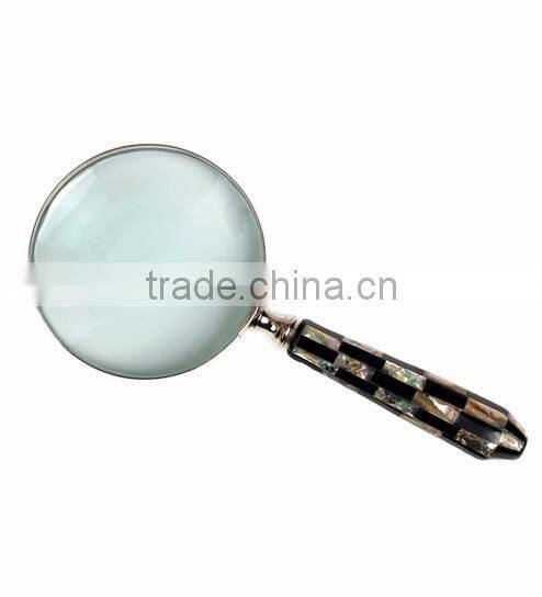 brass large magnifing glass for office used