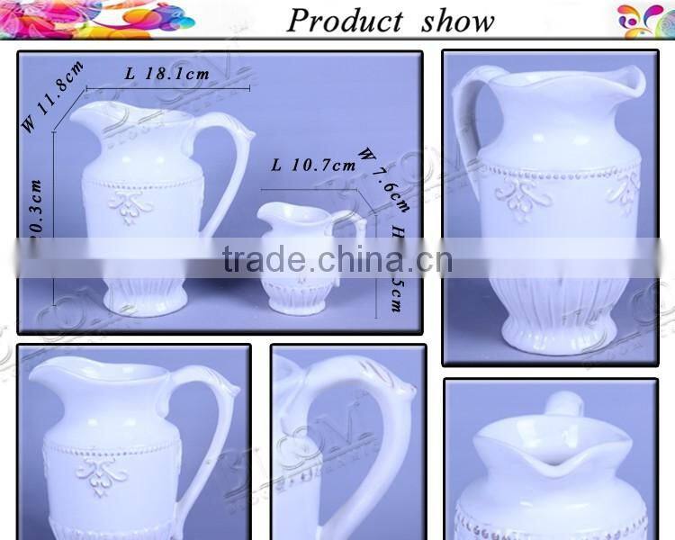 Cheap ceramic white pitcher