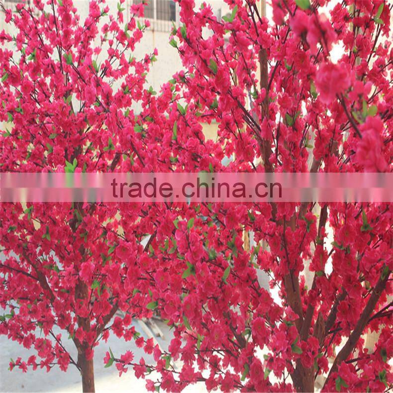 SJZJN 314 Hot Sale Landscaping Artificial/Fake Red Blossom Peach Tree Made in China Competitive Price