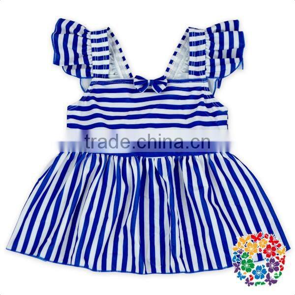 Fashionable Stripe Ruffle Top And Shorts Baby Summer Clothing Set Girls Summer Boutique Outfits