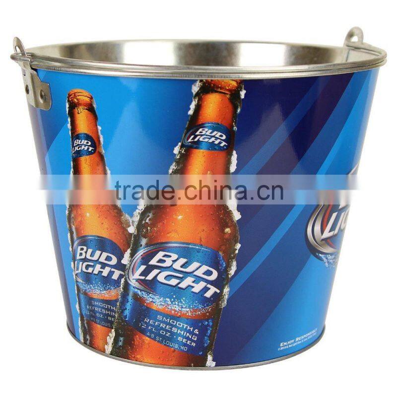 Newest Metal Beer Bucket Ice Barrel Decoration Pail With Attractive Printing
